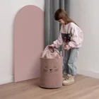 Sipo, Kot, kosz na zabawki XL, premium boucle, zamykany na ściągacz, różowy