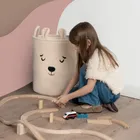 Sipo, Miś, kosz na zabawki XL, premium boucle, zamykany na ściągacz, beżowy