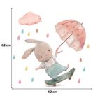 Sipo, naklejki na ścianę do pokoju dziecięcego, Królik na deskorolce