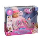 Smiki, Anna, interaktywna lalka bobas z akcesoriami i pozytywką, 40 cm