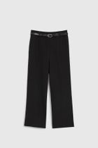 Spodnie materiałowe damskie, czarne, Moodo