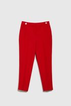 Spodnie materiałowe damskie, czerwone, Moodo