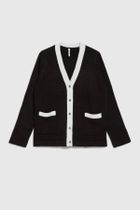 Sweter damski, rozpinany, czarny, Moodo