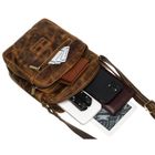 Torba listonoszka, brązowa, skórzana, Peterson