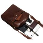 Torba listonoszka, brązowa, skórzana, Peterson