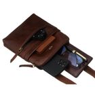 Torba listonoszka, brązowa, skórzana, Peterson