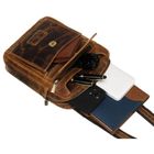 Torba listonoszka, brązowa, skórzana, Peterson