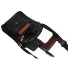 Torba listonoszka, czarna, skórzana, Petereson