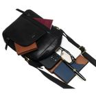 Torba listonoszka, czarna, skórzana, Peterson