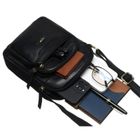 Torba listonoszka, czarna, skórzana, Peterson