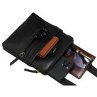 Torba listonoszka, czarna, skórzana, Peterson