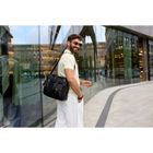 Torba na laptopa, czarna, skórzana, 13,3", Peterson