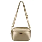 Torebka listonoszka, złota, skóra ekologiczna, Peterson