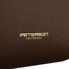 Torebka shopper z etui, brązowa, skóra ekologiczna, Peterson
