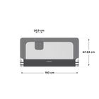 Tulano, Cover 25, barierka ochronna na łóżko, grey, 150 cm