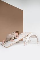 tupti.wood, 2w1: duży bujak montessori + duża zjeżdżalnia, chmurki