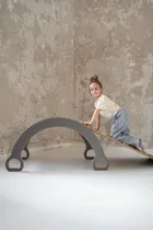 tupti.wood, 2w1: duży bujak montessori + duża zjeżdżalnia, drabinka, szara