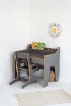 tupti.wood, biurko i krzesełko regulowane, szare
