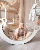 tupti.wood, poduszka do bujaka montessori, materac do dużego bujaka, beżowy