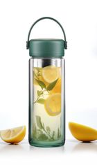 Vialli Design, Fuori, butelka z podwójną ścianką i zaparzaczem, zielona, 350 ml