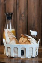 Vialli Design, koszyk na pieczywo z wkładem bawełnianym, Livio biały