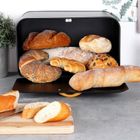 Vilde, chlebak metalowy, czarny, 35,5-21-23,5 cm