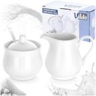 Vilde, cukierniczka i mlecznik, porcelanowe, białe, 3 elementów