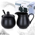 Vilde, cukierniczka i mlecznik, porcelanowe, czarne, 3 elementy