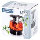 Vilde, dzbanek z zaparzaczem do herbaty, szklany, żaroodporny z podgrzewaczem, 1,5l