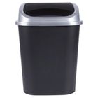 Vilde, kosz na śmieci plastikowy, czarny, 25 l