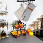 Vilde, koszyk na owoce metalowy, 2-poziomowy, czarny