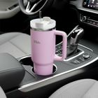 Vilde, kubek termiczny z uchwytem, stalowy, różowy, 1,2l