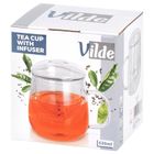 Vilde, kubek z zaparzaczem i pokrywką, szklany, 530 ml