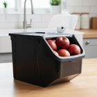 Vilde, pojemnik na warzywa i owoce, z pokrywką, czarny, 12 l