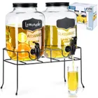 Vilde, słój do napojów z kranikiem i stojakiem, czarny, 2-4l, 3 elementy