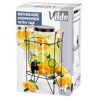 Vilde, słój do napojów z kranikiem i stojakiem, czarny, 8l