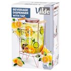 Vilde, słój do napojów z kranikiem i stojakiem, złoty, 8l