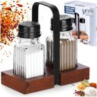 Vilde, solniczka i pieprzniczka ze stojakiem, 3 elementy