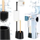 Vilde, stojak na papier toaletowy ze szczotką, czarny, 66 cm