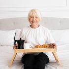 Vilde, stolik śniadaniowy 2w1, bambusowy, składany, 50-30-24,5 cm