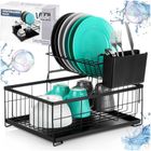 Vilde, suszarka na naczynia, 2-poziomowa, metalowa, czarna, 42-28-28 cm