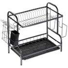 Vilde, suszarka na naczynia, metalowa, czarna, 2-poziomowa, 52-24,5-40 cm