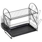 Vilde, suszarka na naczynia, metalowa, czarna, 2-poziomowa, 53-24-38,5 cm