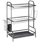 Vilde, suszarka na naczynia, metalowa, czarna, 3-poziomowa, 54,5-24,5-60 cm