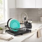 Vilde, suszarka na naczynia, metalowa, czarna, 48-32,5-18,5 cm