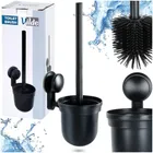 Vilde, szczotka do toalety, silikonowa z pojemnikiem, wisząca, czarna, 35 cm