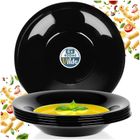 Vilde, talerze obiadowe głębokie szklane, czarne, 21,5 cm, 400 ml, 6 szt.