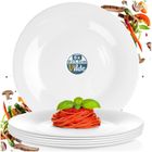 Vilde, talerze obiadowe, płytkie, szklane, białe, 25,5 cm, 6 szt.