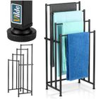 Vilde, wieszak na ręczniki stojący, metalowy, czarny