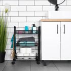 Vilde, wózek do przechowywania, metalowy czarny, 3-poziomowy